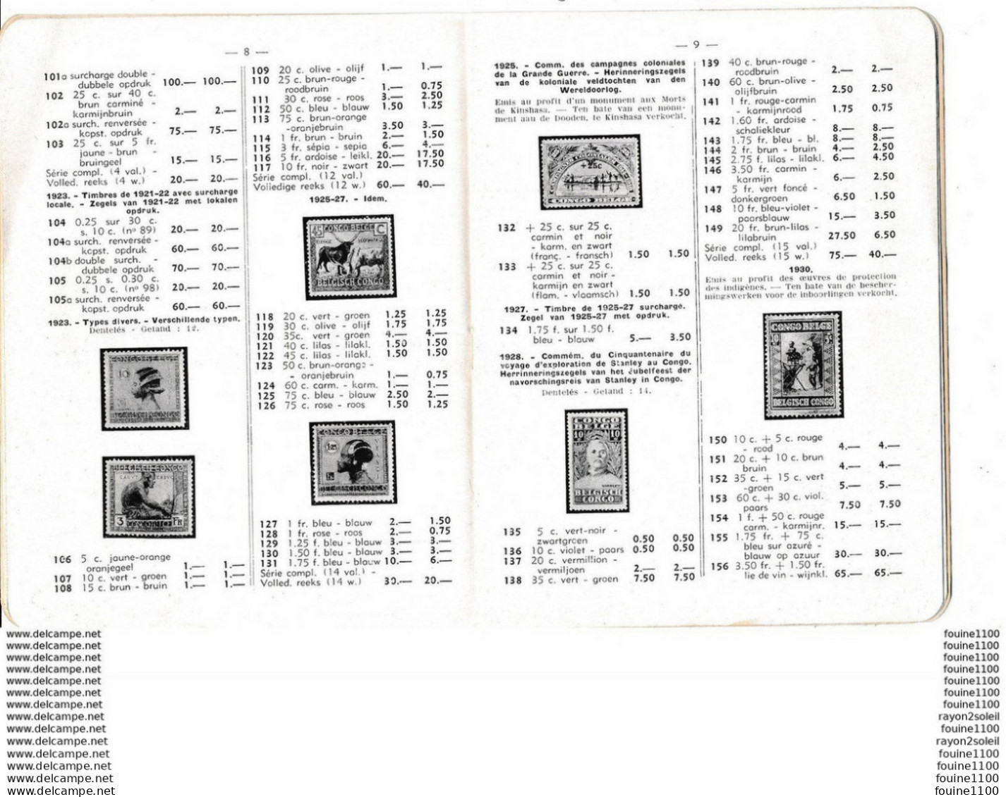 Catalogue De Cotation PRINET  Timbres Poste  CONGO BELGE BELGISCH CONGO éléphant     1945 - Bélgica