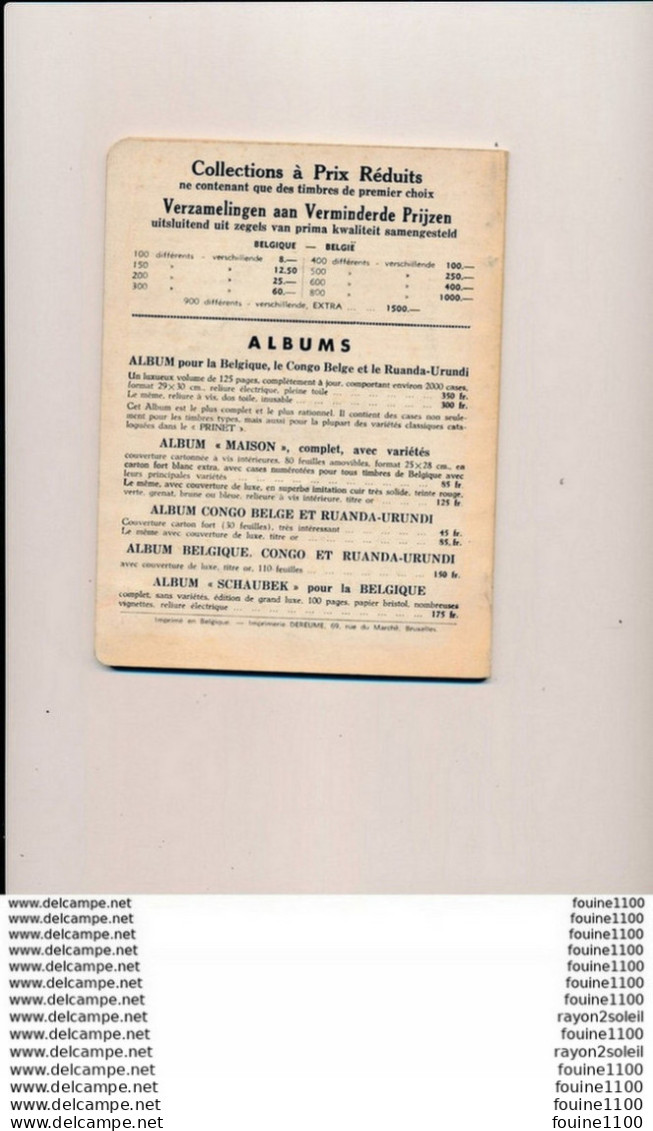 Catalogue De Cotation PRINET   Timbres Poste  BELGIQUE BELGIE   1942 - Belgique