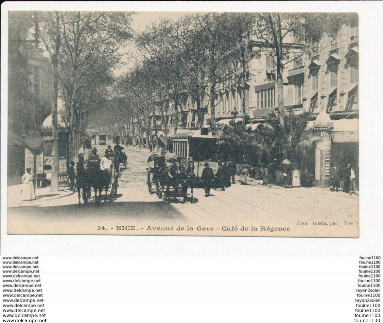 Carte De NICE Avenue De La Gare  Café De La Régence ( Tramway )  ( Recto Verso ) - Traffico Stradale – Automobili, Autobus, Tram