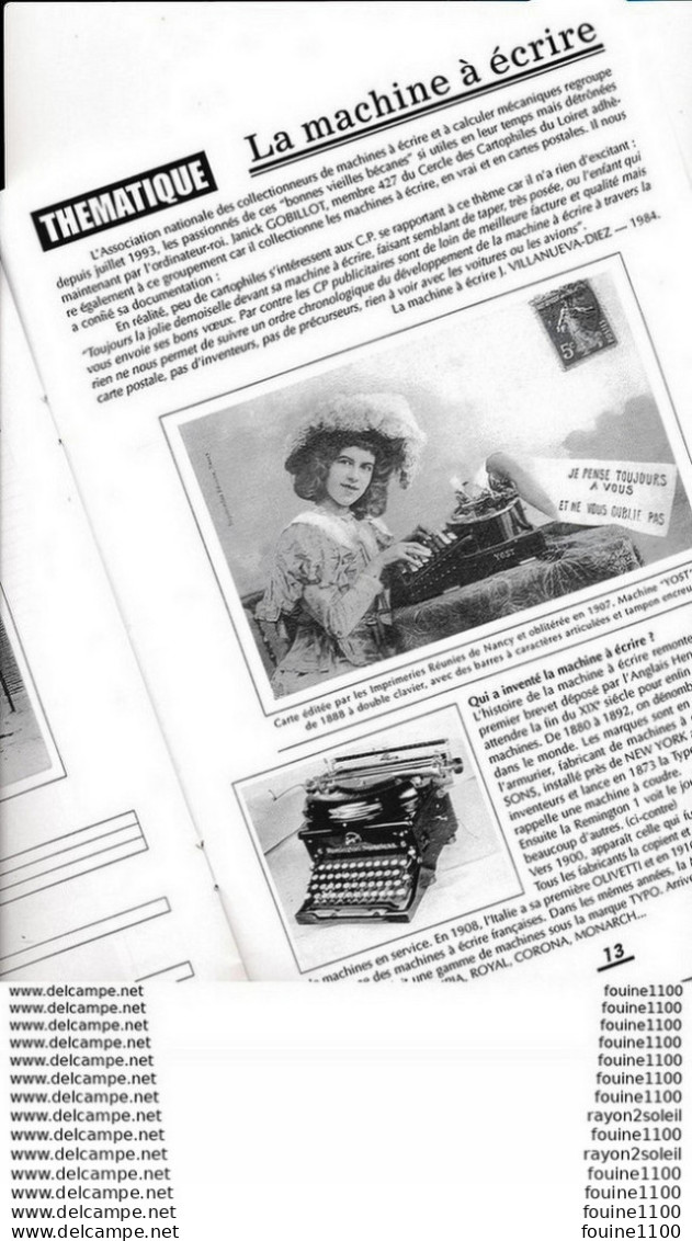 Bulletin Cercle Des Cartophiles Du Loiret Le Carto PATAY Machine à écrire Edouard Herriot Pithiviers - Centre - Val De Loire