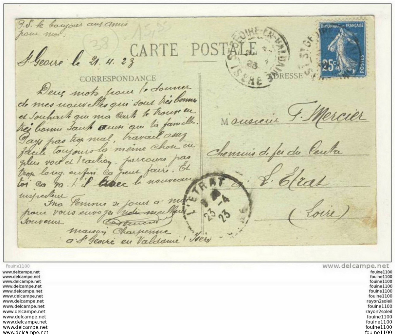 Carte De SAINT GEOIRE EN VALDAINE  ( Recto Verso ) - Saint-Geoire-en-Valdaine