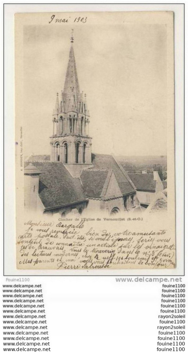 Carte Précurseur Du Clocher De L' église De Vernouillet   ( Recto Verso ) - Vernouillet