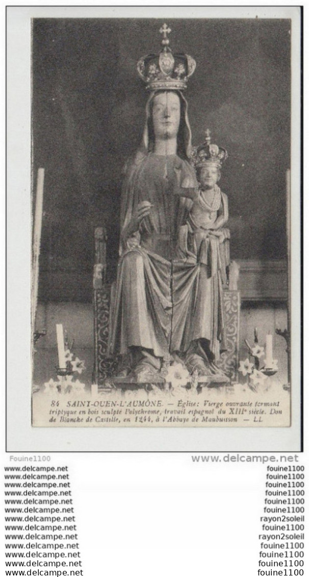 Carte De Saint Ouen L' Aumône  Vierge En Bois Sculpté  ( Recto Verso ) - Saint-Ouen-l'Aumône