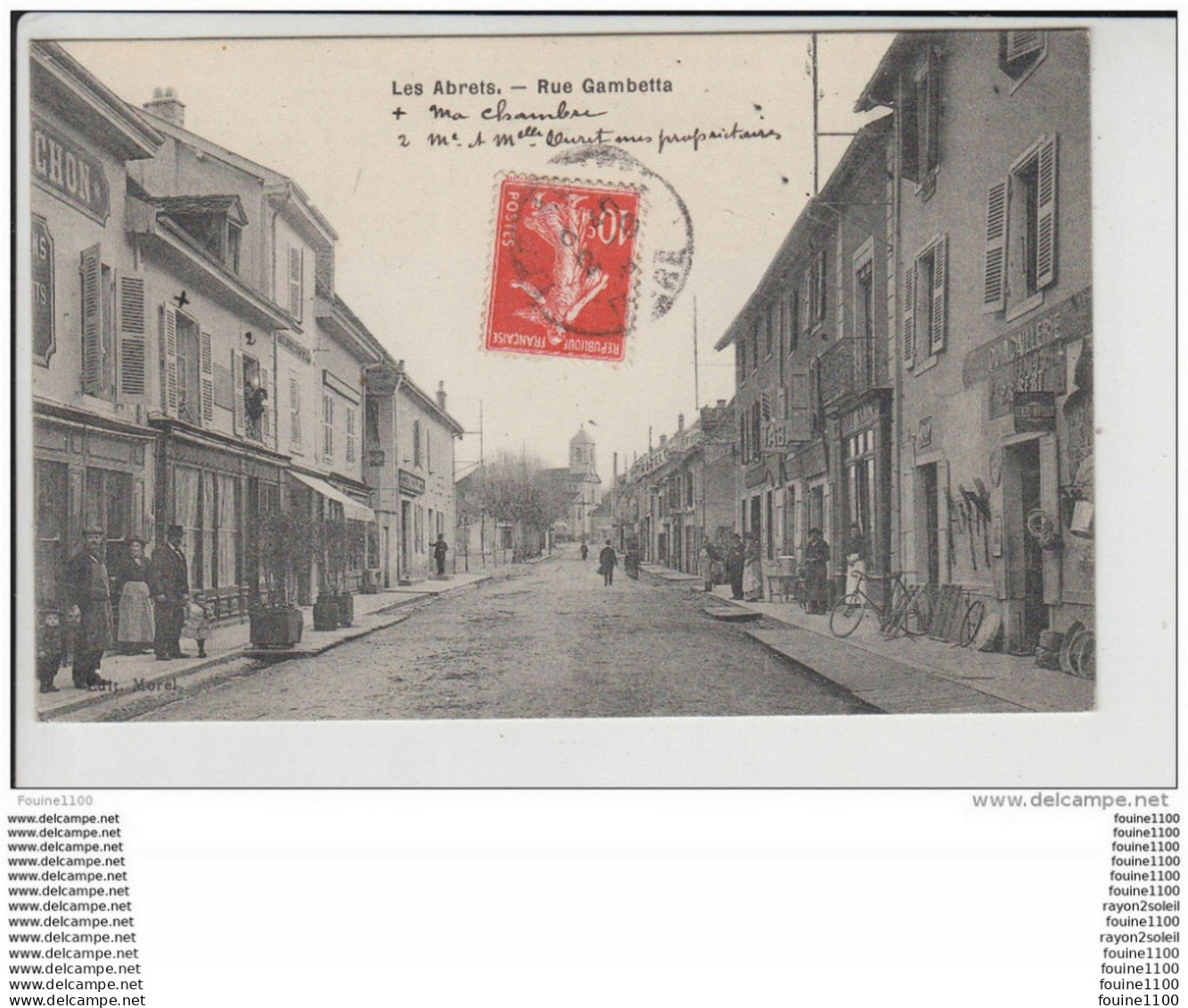 Carte  LES ABRETS  Rue Gambetta  ( Recto Verso ) - Les Abrets