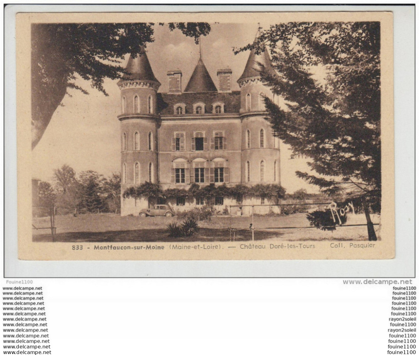 Carte De Montfaucon  Sur Maine   Château Doré Les Tours ( Recto Verso ) - Montfaucon