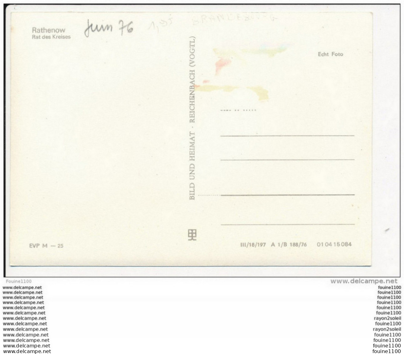 Carte Format 15 X 10,5 Cm  Rathenow  Rat Des Kreises  ( Recto Verso ) - Rathenow