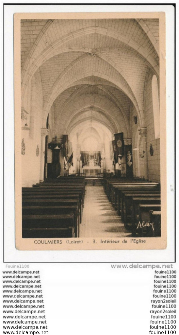 Carte De Coulmiers  Intérieur De L' église  ( Recto Verso ) - Coulmiers