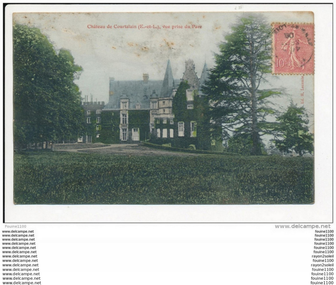 Carte De Courtalain Château  ( Colorisée )    ( Recto Verso ) - Courtalain