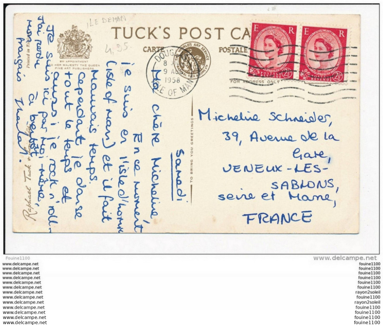 Carte Douglas I.o.m ( Chat ) ( Raphaël Tuck ( Format 14 X 9 Cm  ) Recto Verso - Man (Eiland)