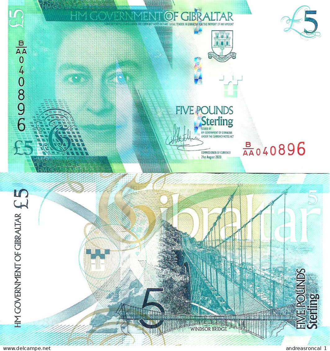 Gibraltar 5 Pounds 2020 P-42 UNC - Gibraltar