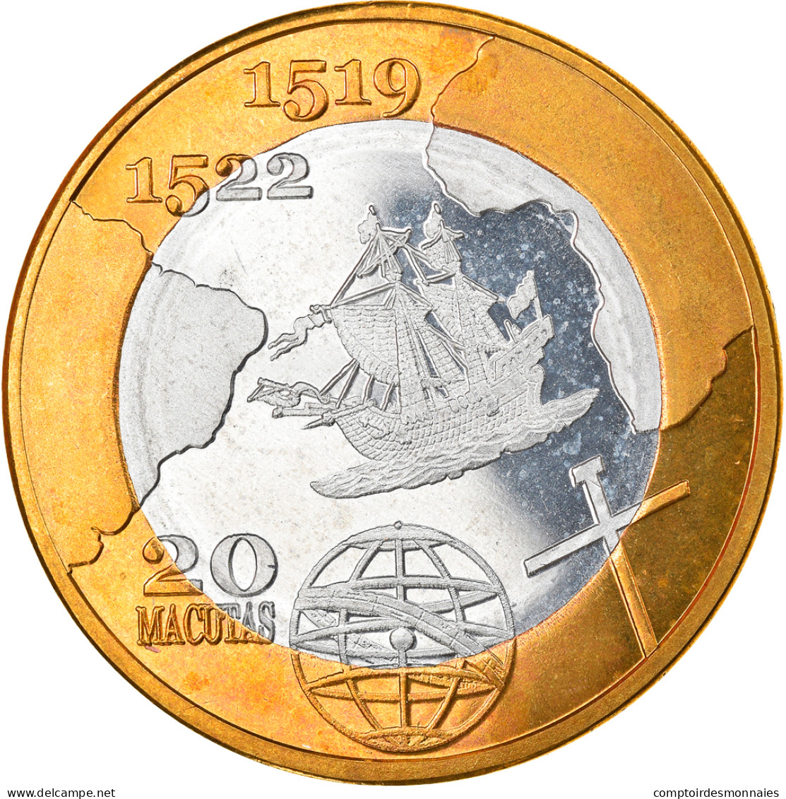 Monnaie, CABINDA, Ferdinand Magellan, 20 Macutas, 2019, SPL, Bi-Metallic - Angola