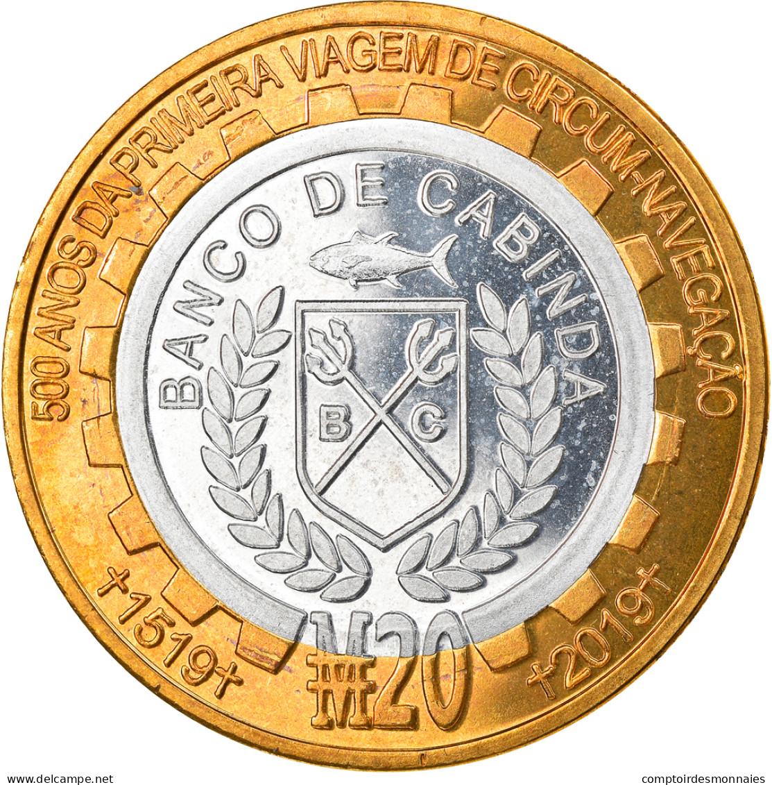 Monnaie, CABINDA, Ferdinand Magellan, 20 Macutas, 2019, SPL, Bi-Metallic - Angola