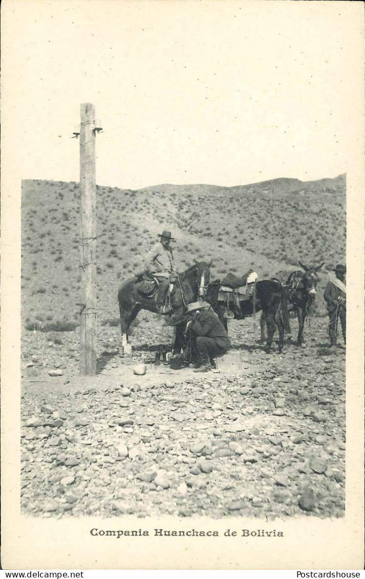 BOLIVIA POSTAL COMPAÑIA HUANCHACA HOMBRES A CABALLO - Bolivie