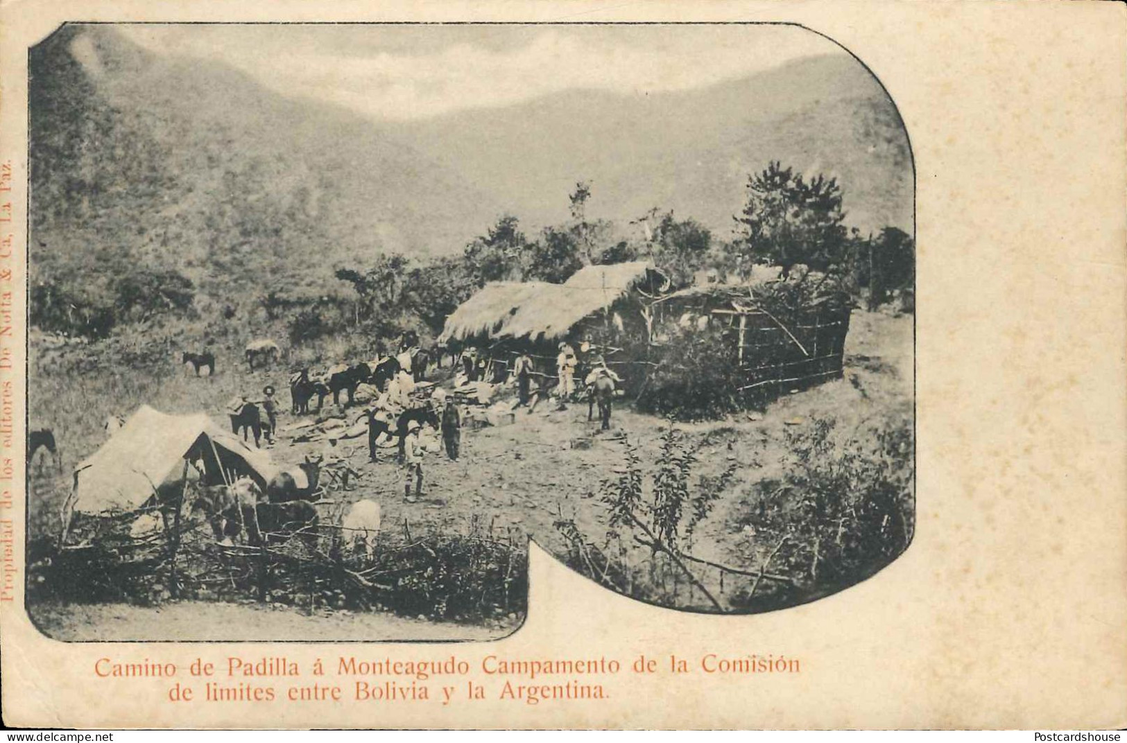 BOLIVIA POSTAL CAMINO DE PADILLA A MONTEAGUDO CAMPAMENTO DE LA COMISION DE LIMITES ENTRE BOLIVIA Y ARGENTINA - Bolivie