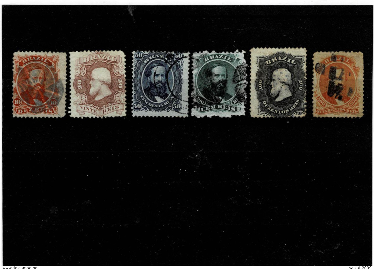 BRASILE ,"Pedro II" ,6 Pezzi Usati ,qualita Discreta - Used Stamps