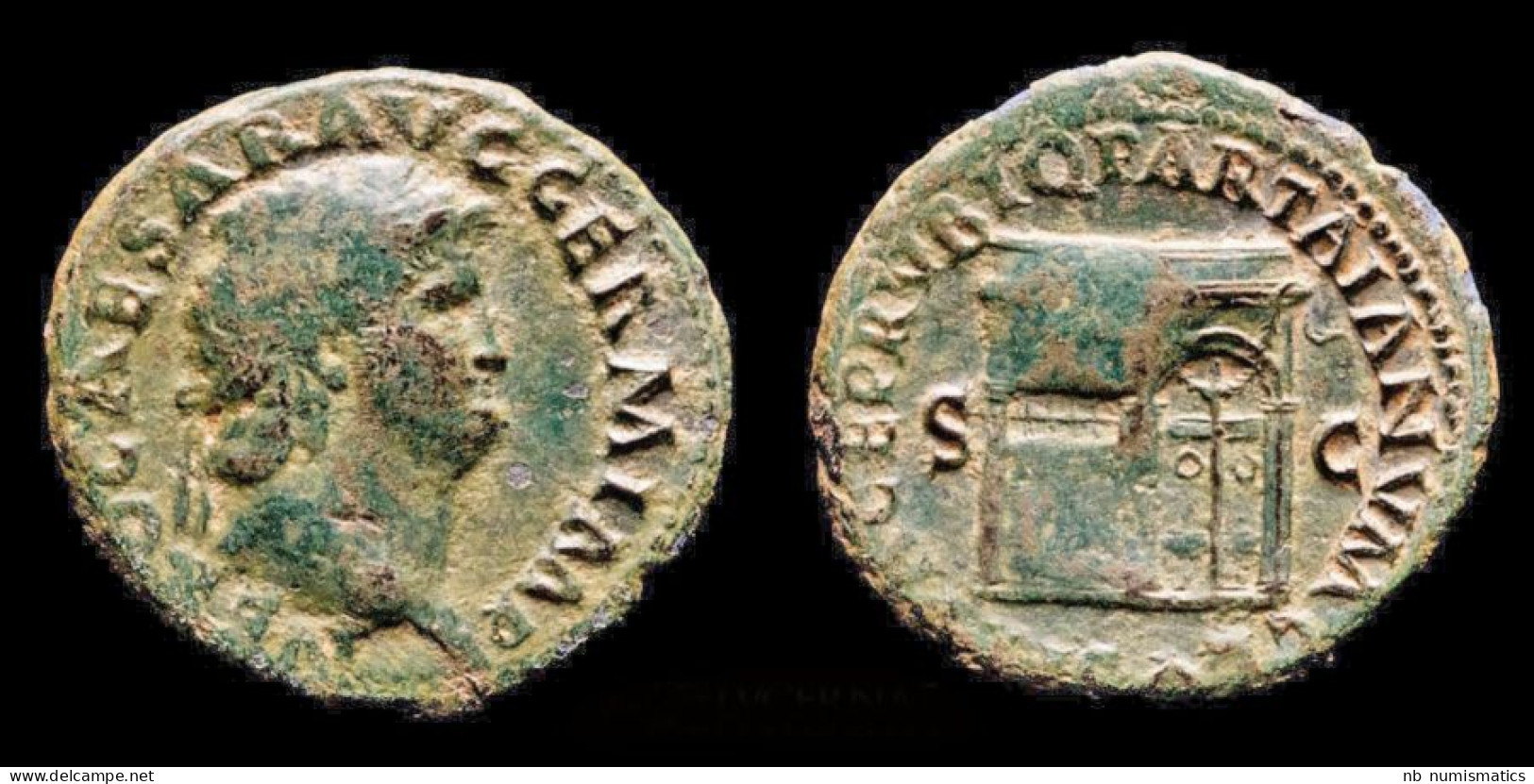 Nero AE As Temple Of Janus - The Julio-Claudians (27 BC Tot 69 AD)