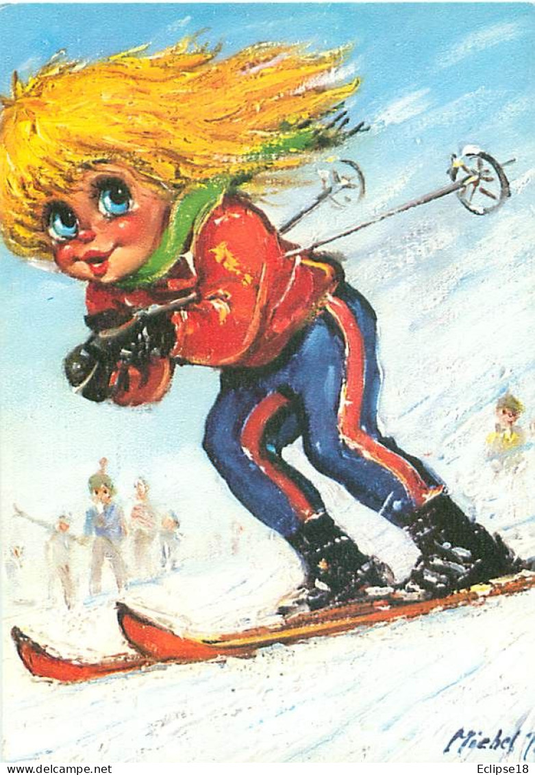 Illustrateur Michel Thomas - Dessin Enfants - Sports D' Hiver   F 102 - Thomas