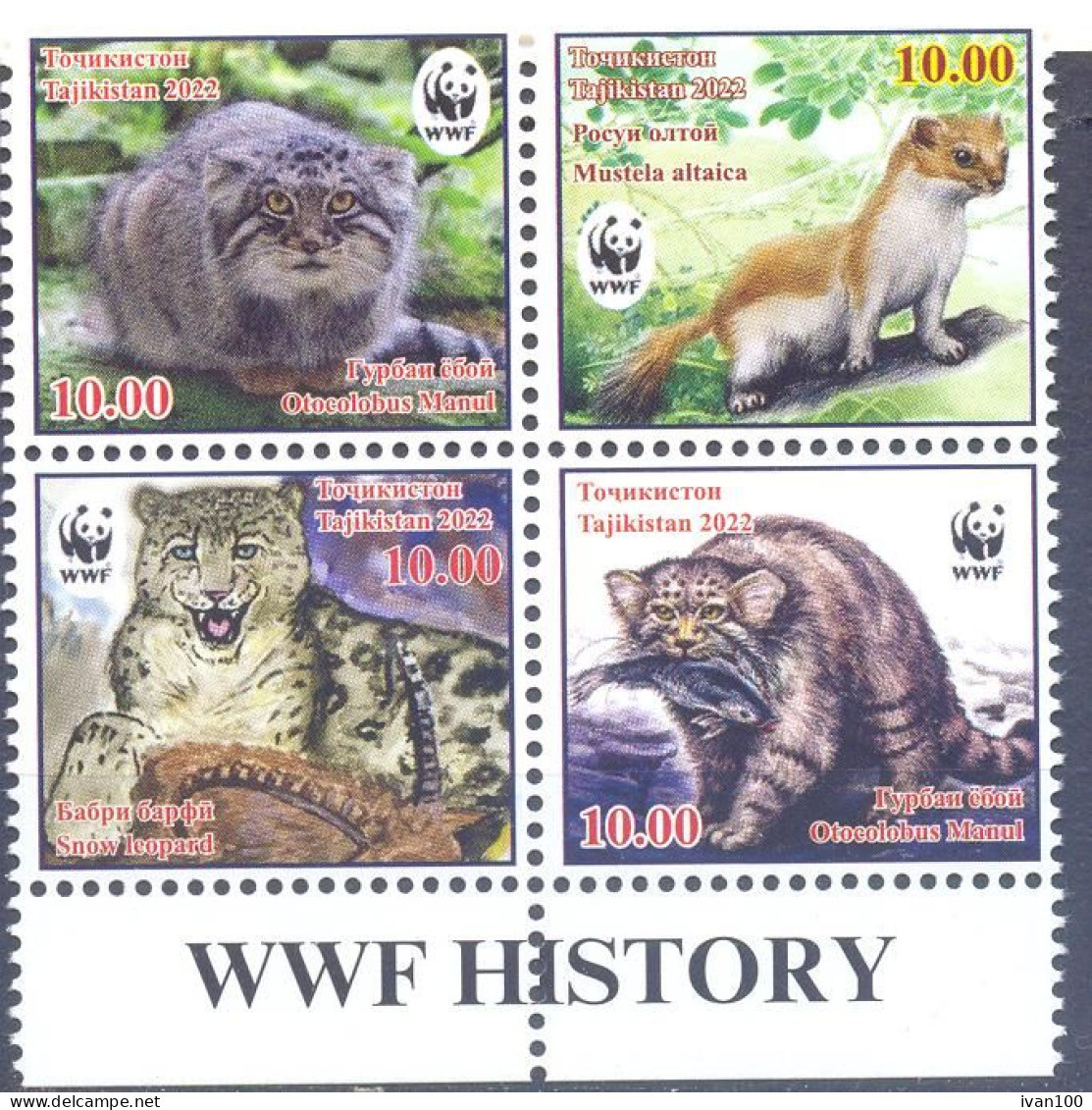 2022. Tajikistan, WWF History, 4v, Mint/** - Tadschikistan