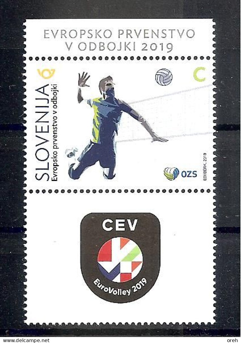 SLOVENIA  2019,SPORT,EUROPEAN CHAMPIONSHIP VOLLEYBALL,MNH, - Slowenien