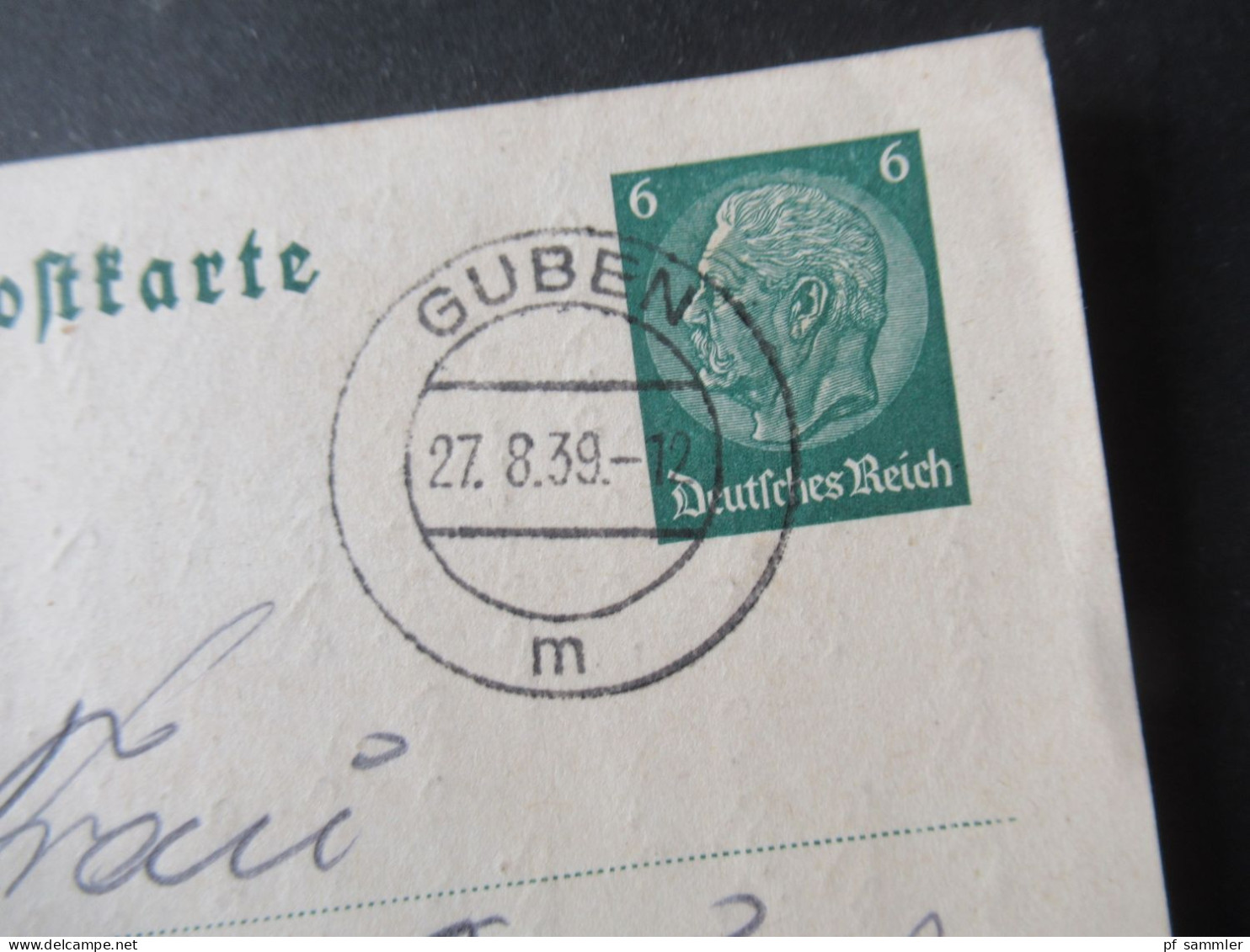 3.Reich 27.8.1939 GA Sauberer Stempel Guben - Großräschen / Inhalt: Längere Zeit Nicht Dort Sein / Kriegsvorbereitungen? - Cartes Postales