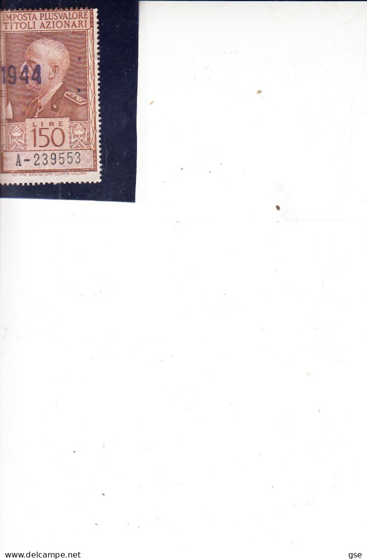 ITALIA  1943 -  TITOLI AZIONARI - Unificato 19° - V.E. - Revenue Stamps