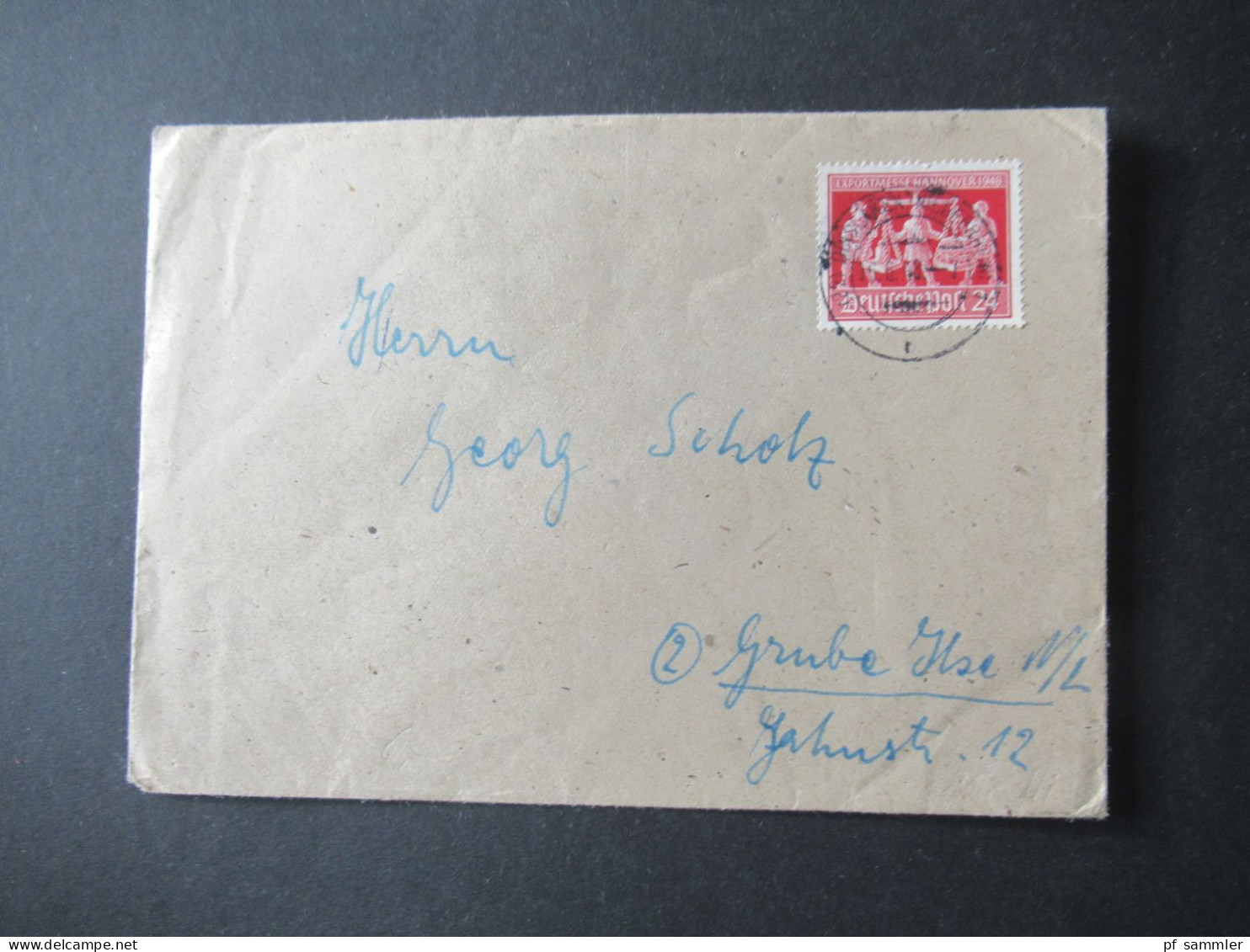 Kontrollrat 16.6.1948 Exportmesse Hannover Nr-969 EF Tagesstempel Dinslaken Niederrhein - Grube Ilse Niederlausitz - Covers & Documents