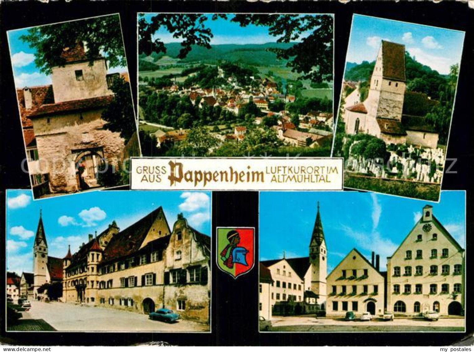 42953071 Pappenheim Mittelfranken Gesamtansicht Burg Rathaus Marktplatz Pappenhe - Pappenheim