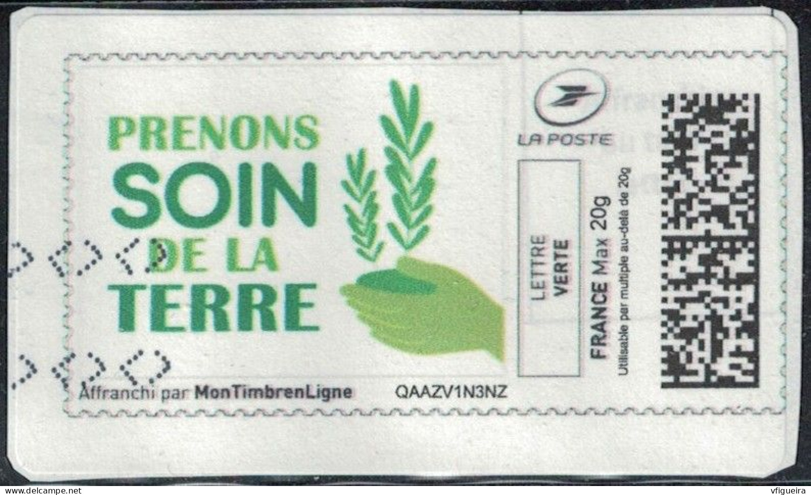 France Vignette Sur Fragment Used Mon Timbre En Ligne Prenons Soin De La Terre SU - Sellos Imprimibles (Montimbrenligne)