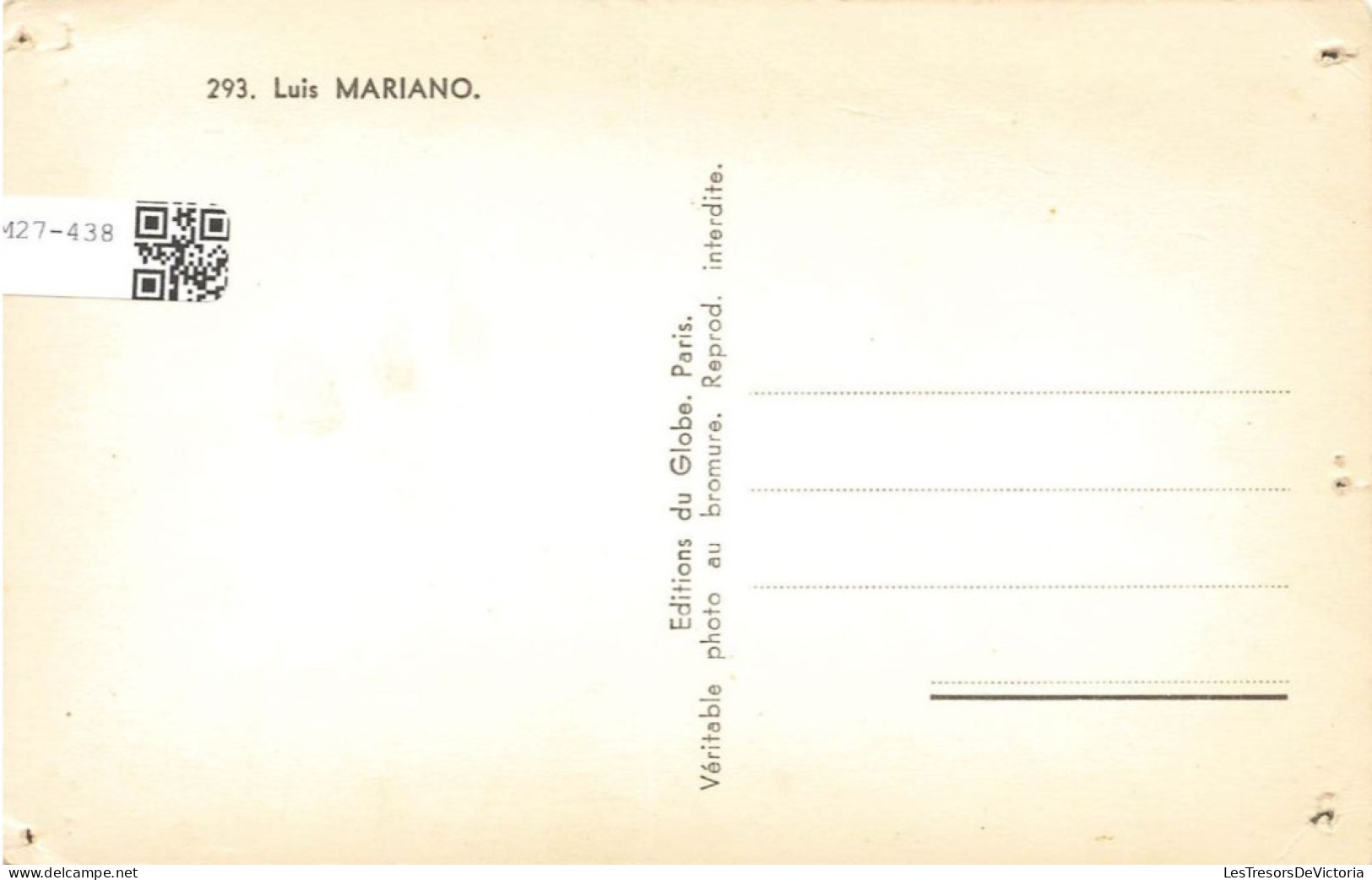 CELEBRITE - Luis Mariano - Chanteur - Carte Postale - Chanteurs & Musiciens