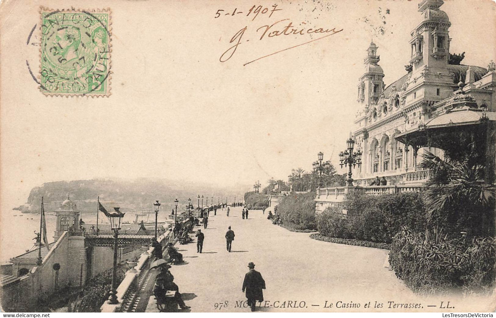 MONACO - Monte Carlo - Vue Sur Le Casino Et Les Terrasses - LL - Carte Postale Ancienne - Monte-Carlo