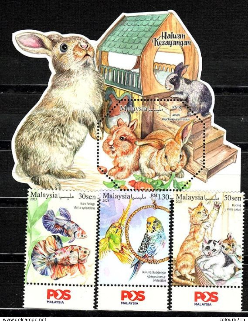 Malaysia 2023 Chinese New Year - Year Of The Rabbit (stamps 3v+SS/Block) MNH - Malaysia (1964-...)