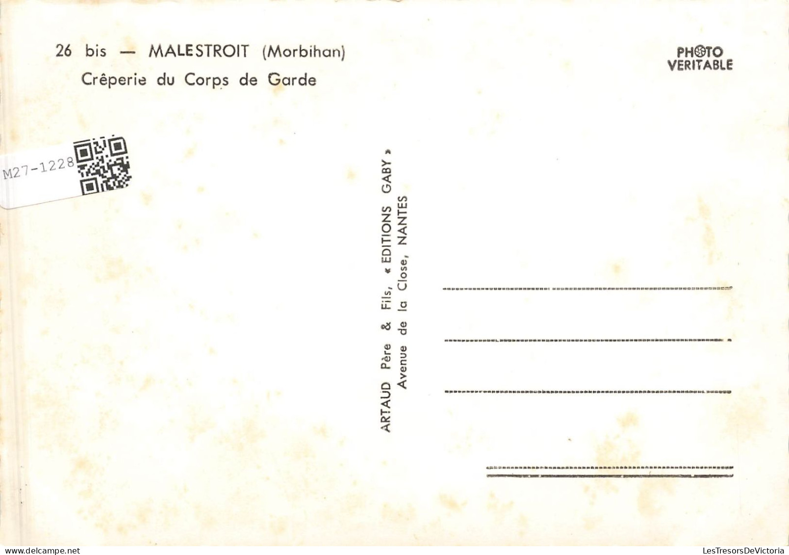 FRANCE - Malestroit - Crêperie Du Corps De Garde - Carte Postale Ancienne - Malestroit