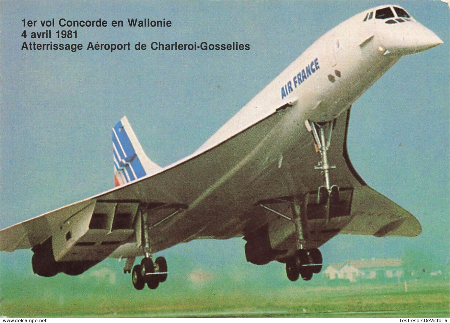 TRANSPORTS - 1er Vol Concorde En Wallonie - Atterissage Aéroport De Charleroi ... - Colorisé - Carte Postale - 1946-....: Modern Era