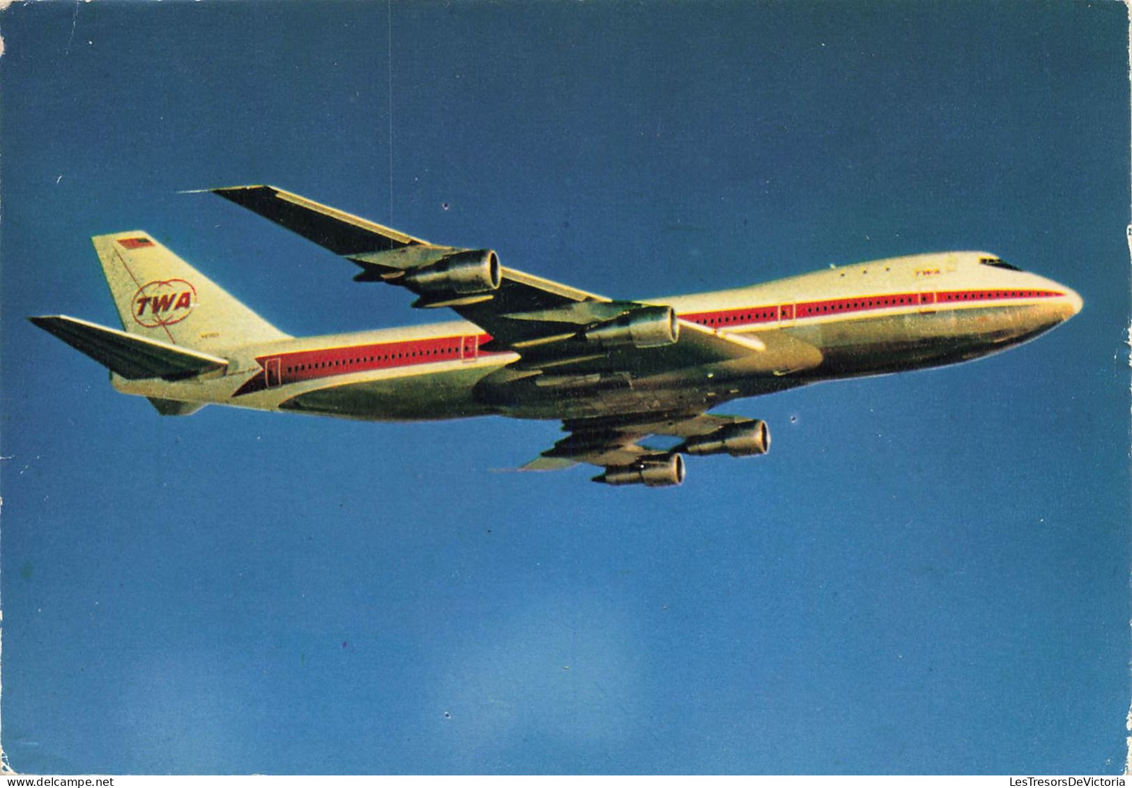 TRANSPORTS - Boeing 747 TWA - 4 Réacteurs Pratt Et Whitney - Colorisé - Carte Postale - 1946-....: Moderne