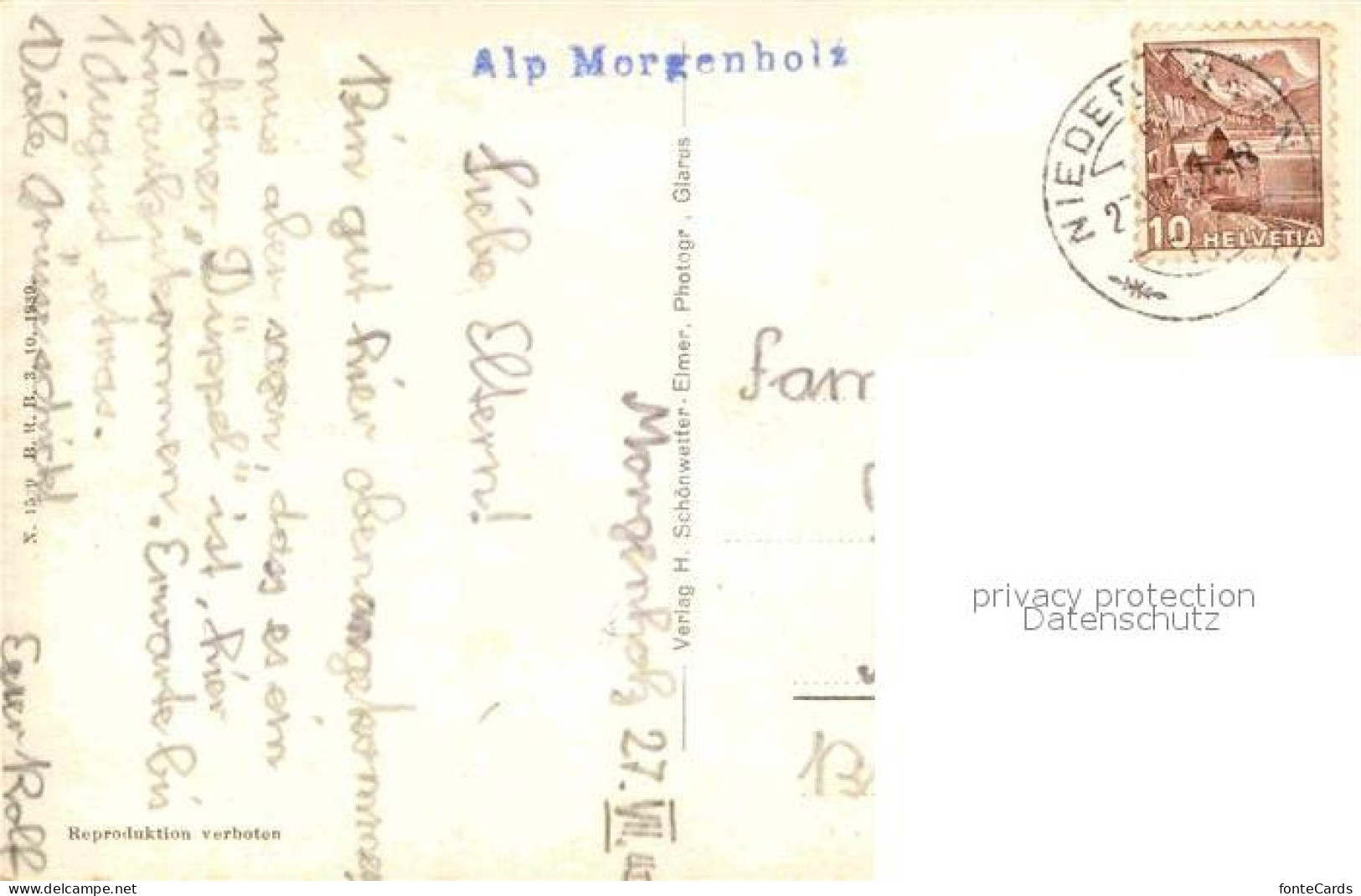 12719800 Niederurnen Ausblick Von Der Alp Morgenholz Alpenpanorama Niederurnen - Altri & Non Classificati