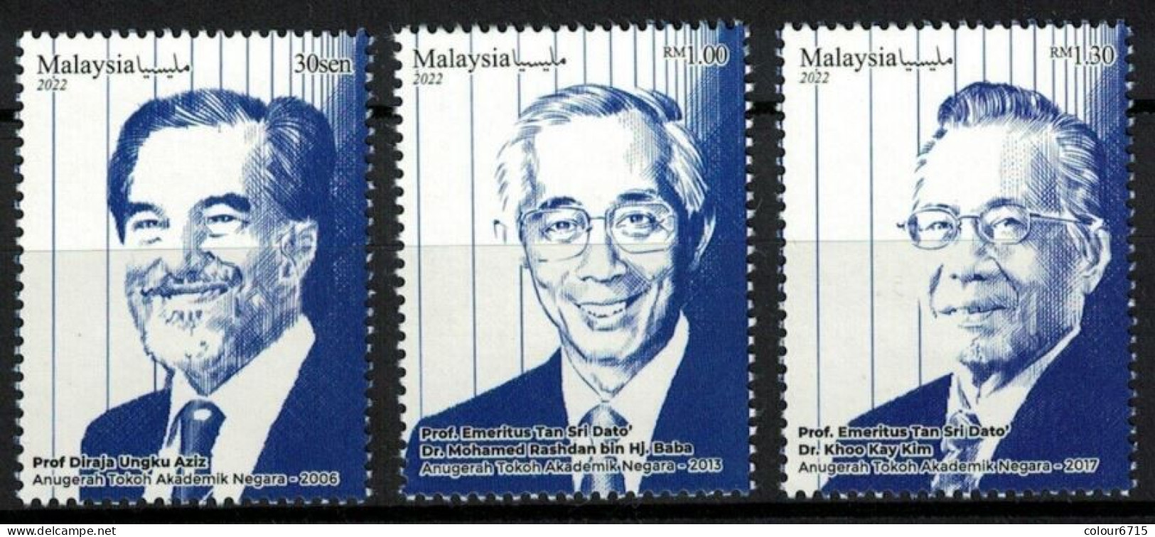 Malaysia 2022 Malaysian Scholars Stamps 3v MNH - Malaysia (1964-...)
