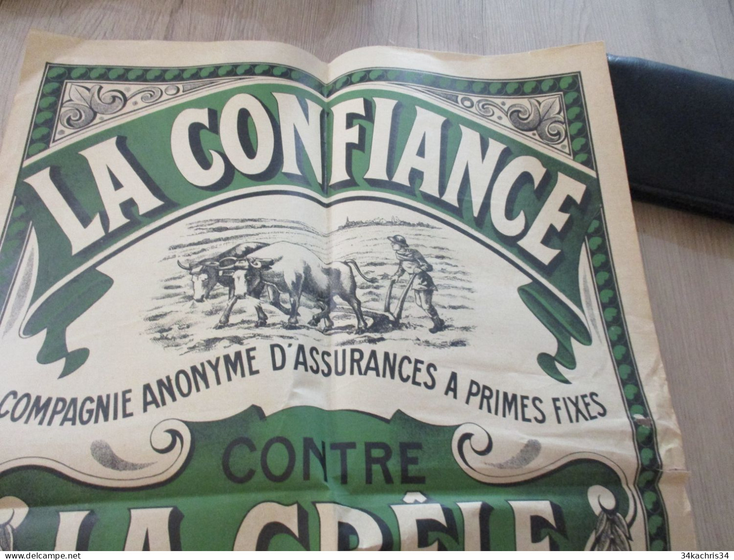 M45 Affiche Originale 80X 100 Environs Assurance La Confiance Paris Vers 1920 - Posters