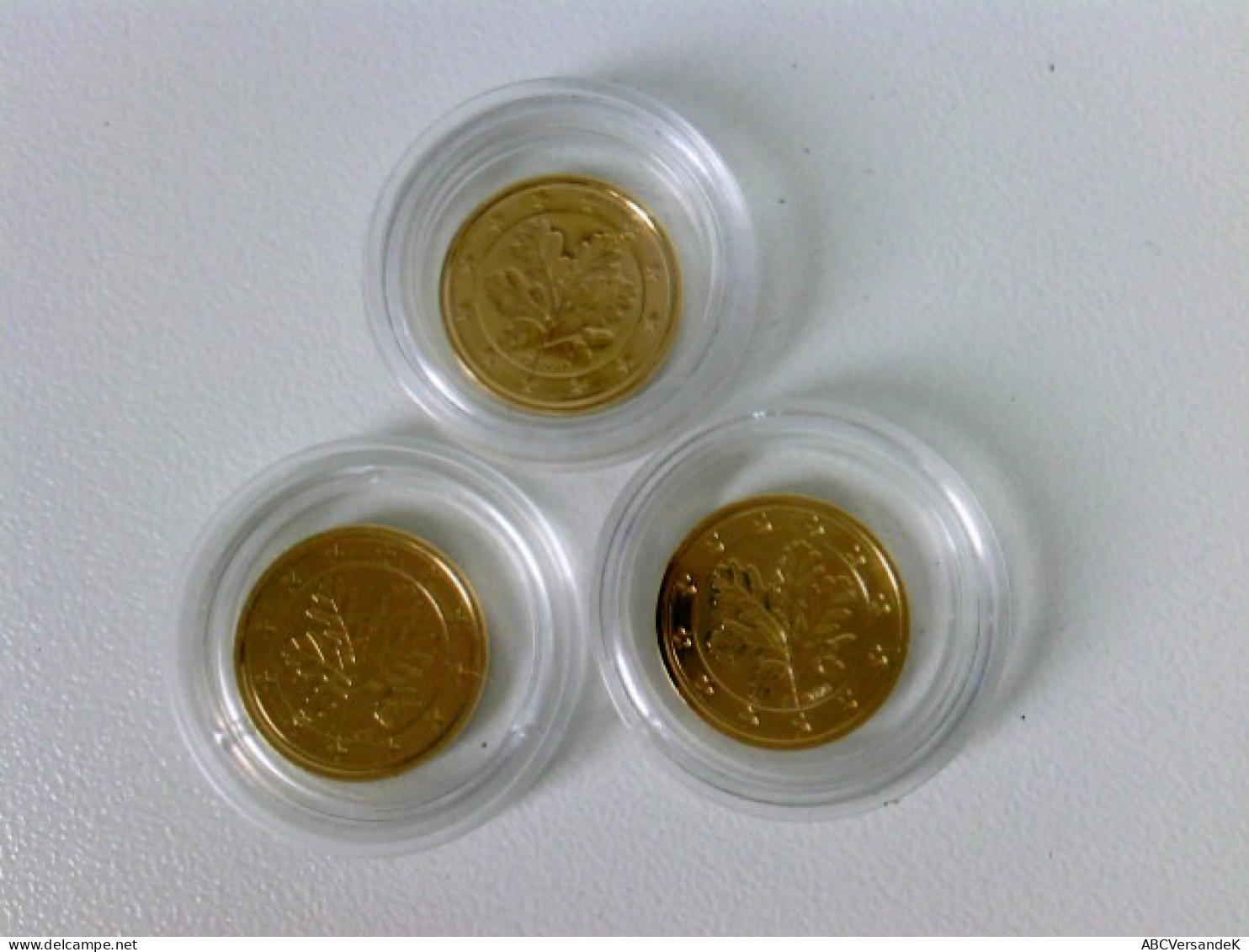 Münzen/ Medaillen: Hier 3 X 1 Cent Mit 24 Karat Goldauflage, 2012/G  2017/D  2018/ F Je In Kapsel - Numismatiek