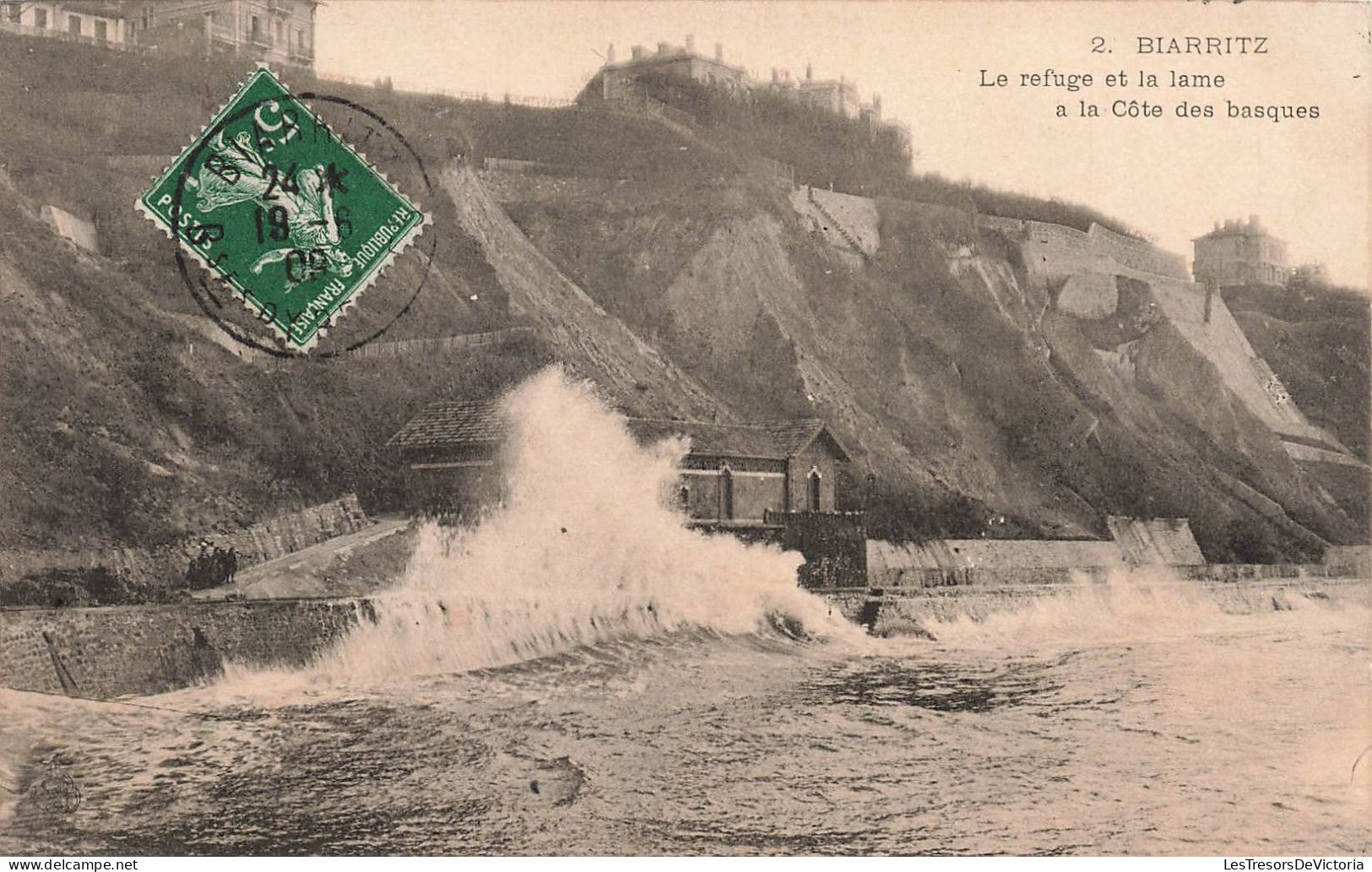 FRANCE - Biarritz - Le Refuge Et La Lame à La Côte Des Basques - Carte Postale Ancienne - Biarritz