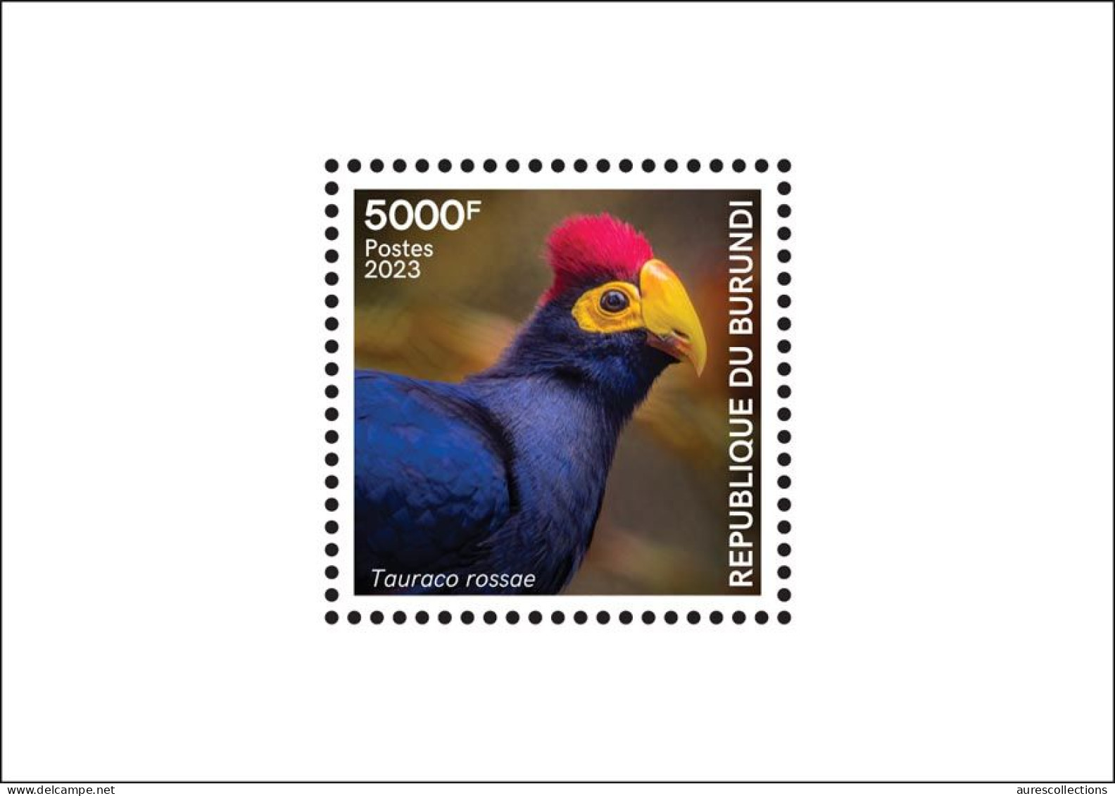 BURUNDI 2023 SHEET 1V - BIRDS OISEAUX - TURACO TAURACO TOURACO - LUXURY MNH - Cuco, Cuclillos