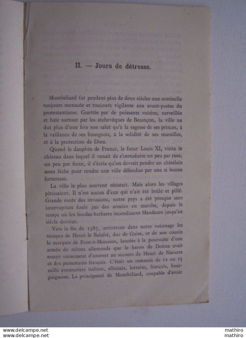 La Paroisse De Valentigney Au Temps Des Princes( 1540-1793), Par L.Ahnne, 1908,Feuille Paroissiale,1908 - Franche-Comté