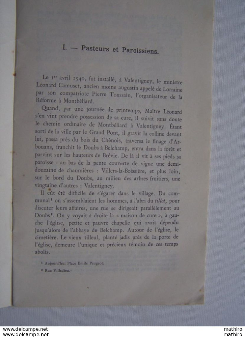 La Paroisse De Valentigney Au Temps Des Princes( 1540-1793), Par L.Ahnne, 1908,Feuille Paroissiale,1908 - Franche-Comté