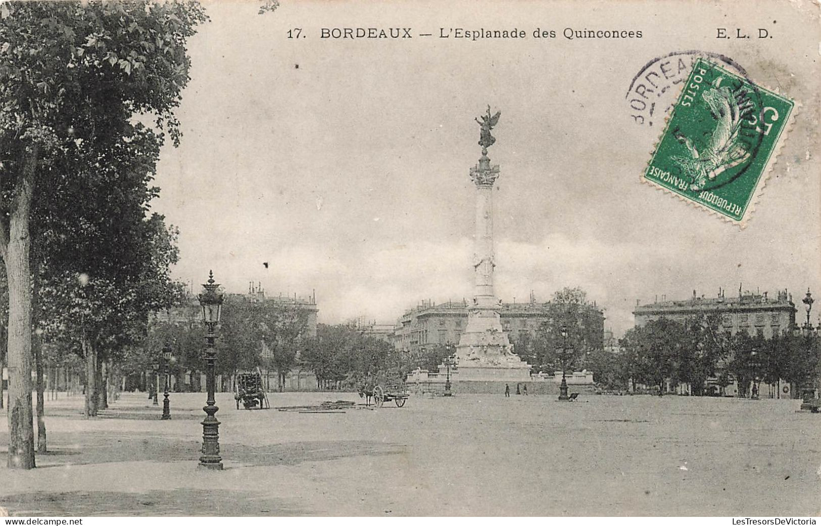 FRANCE - Bordeaux - L'esplanade Des Quinconces - Carte Postale Ancienne - Bordeaux