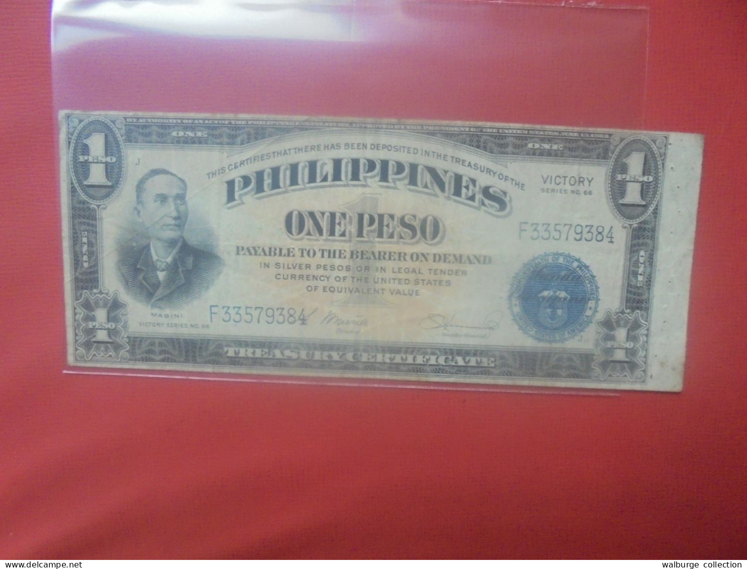 PHILIPPINES 1 PESO 1944 "VICTORY" Circuler (B.31) - Philippines