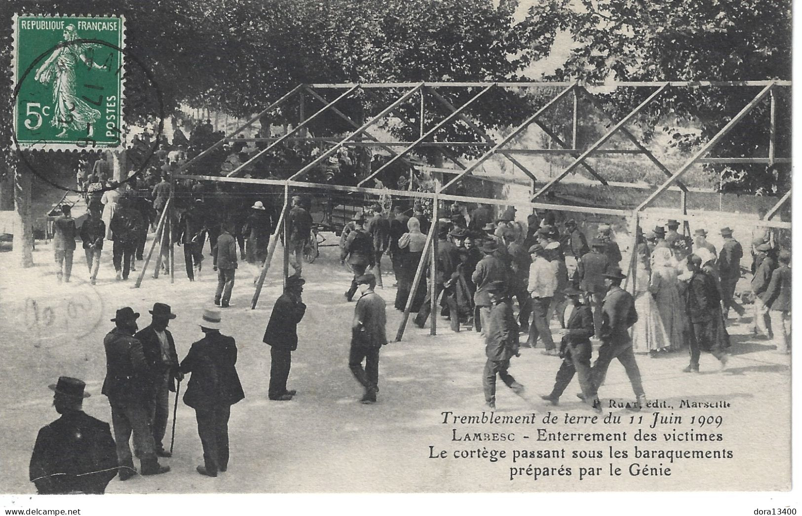 CPA13- LAMBESC- Tremblement De Terre Du 11 Juin 1909- Enterrement Des Victimes - Lambesc