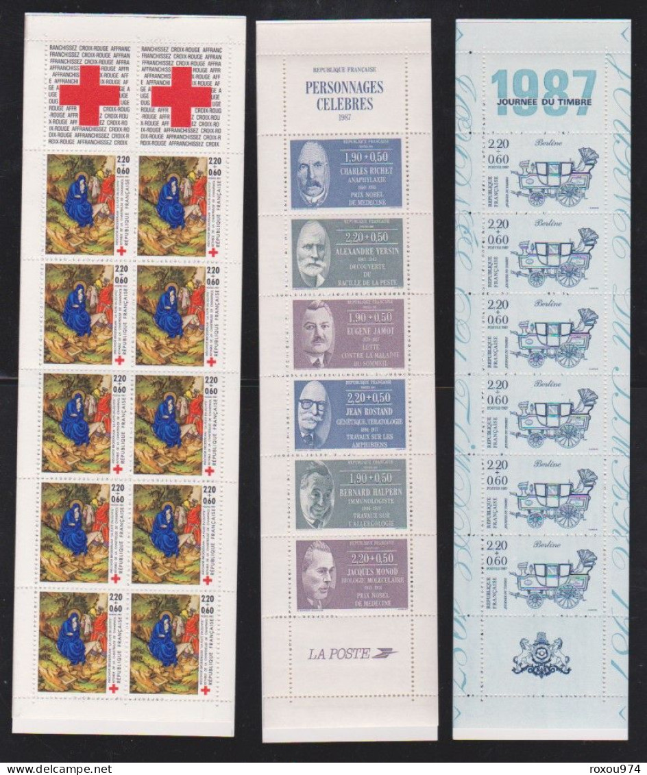 ANNEE COMPLETE  1987 TIMBRES NEUFS** +  5  CARNETS     4 SCAN - 1980-1989