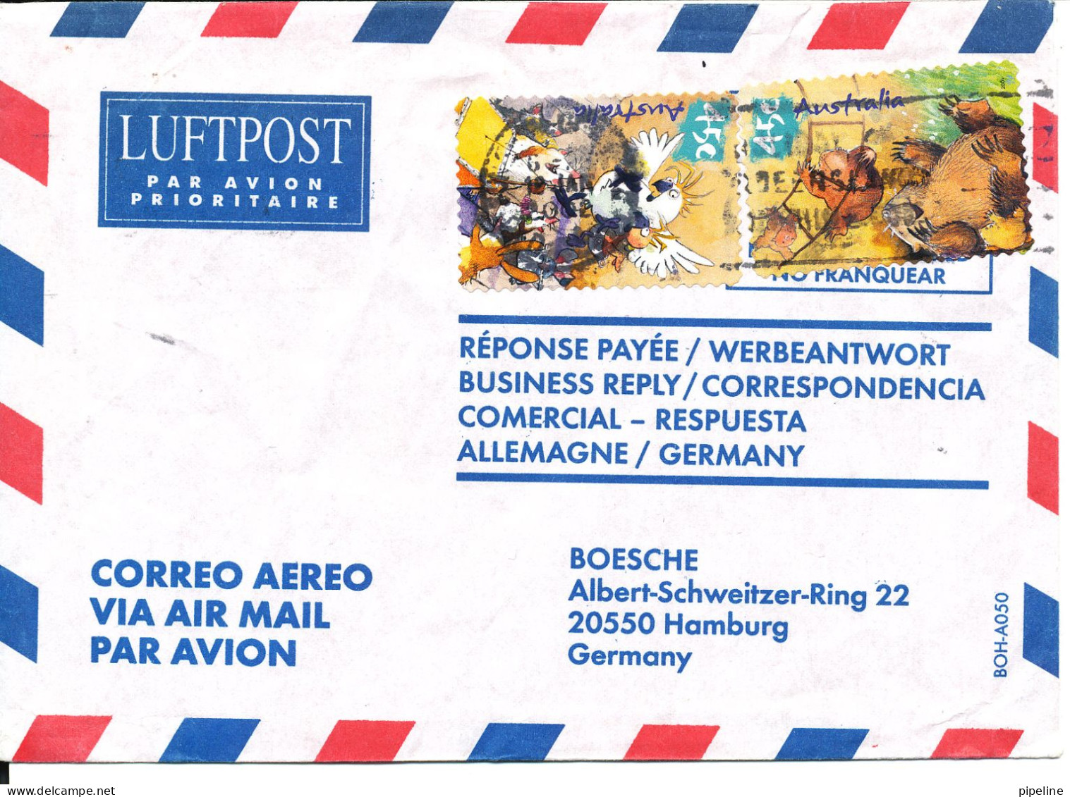 Australia Air Mail Cover Sent To Germany 12-1-2002 - Covers & Documents