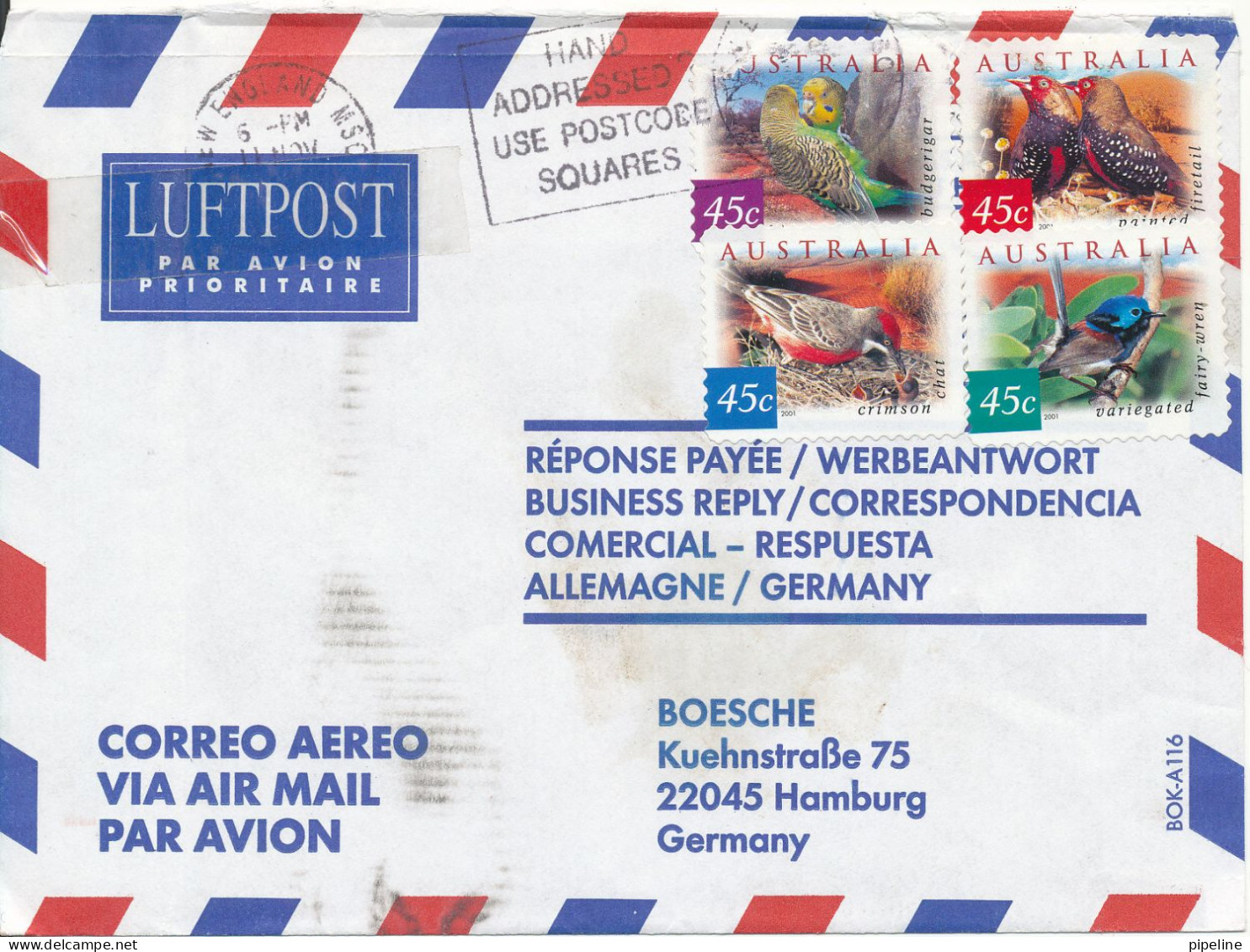 Australia Air Mail Cover Sent To Germany 11-11-2002 BIRDS - Cartas & Documentos