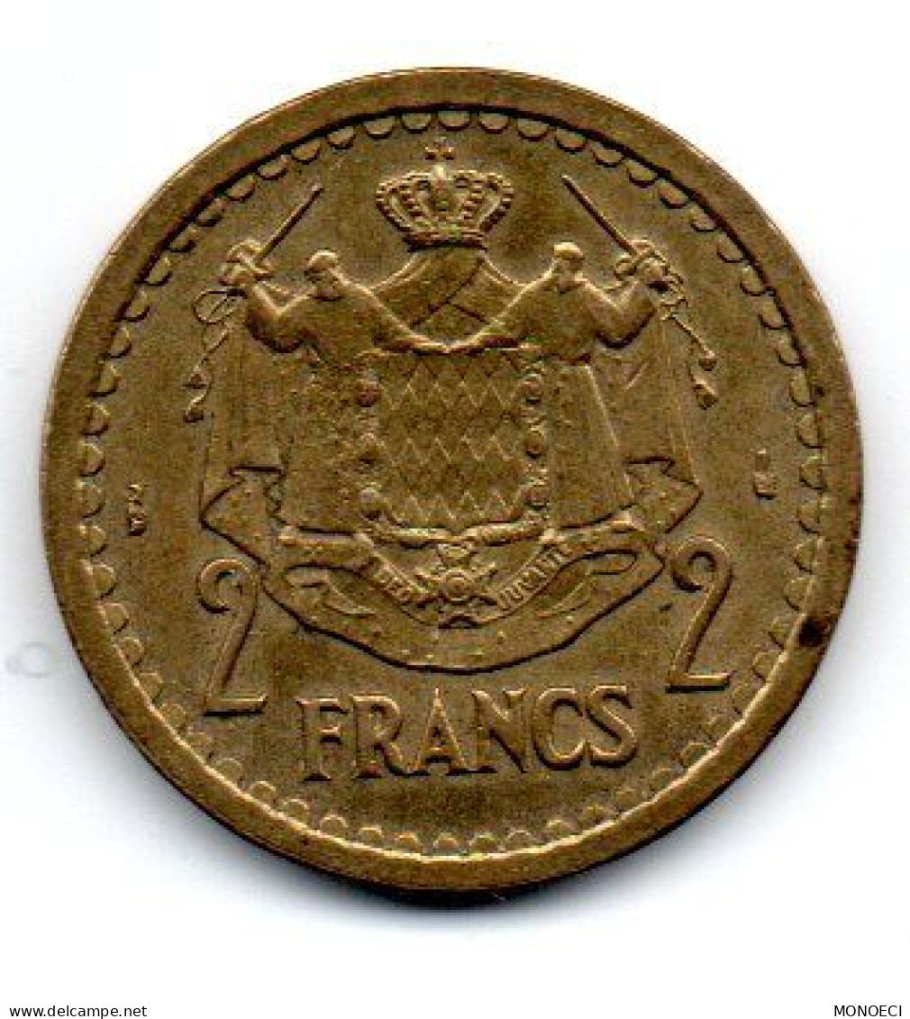 MONACO -- MONTE CARLO -- Pièce De 2 Francs  Prince Louis II - 1922-1949 Luigi II