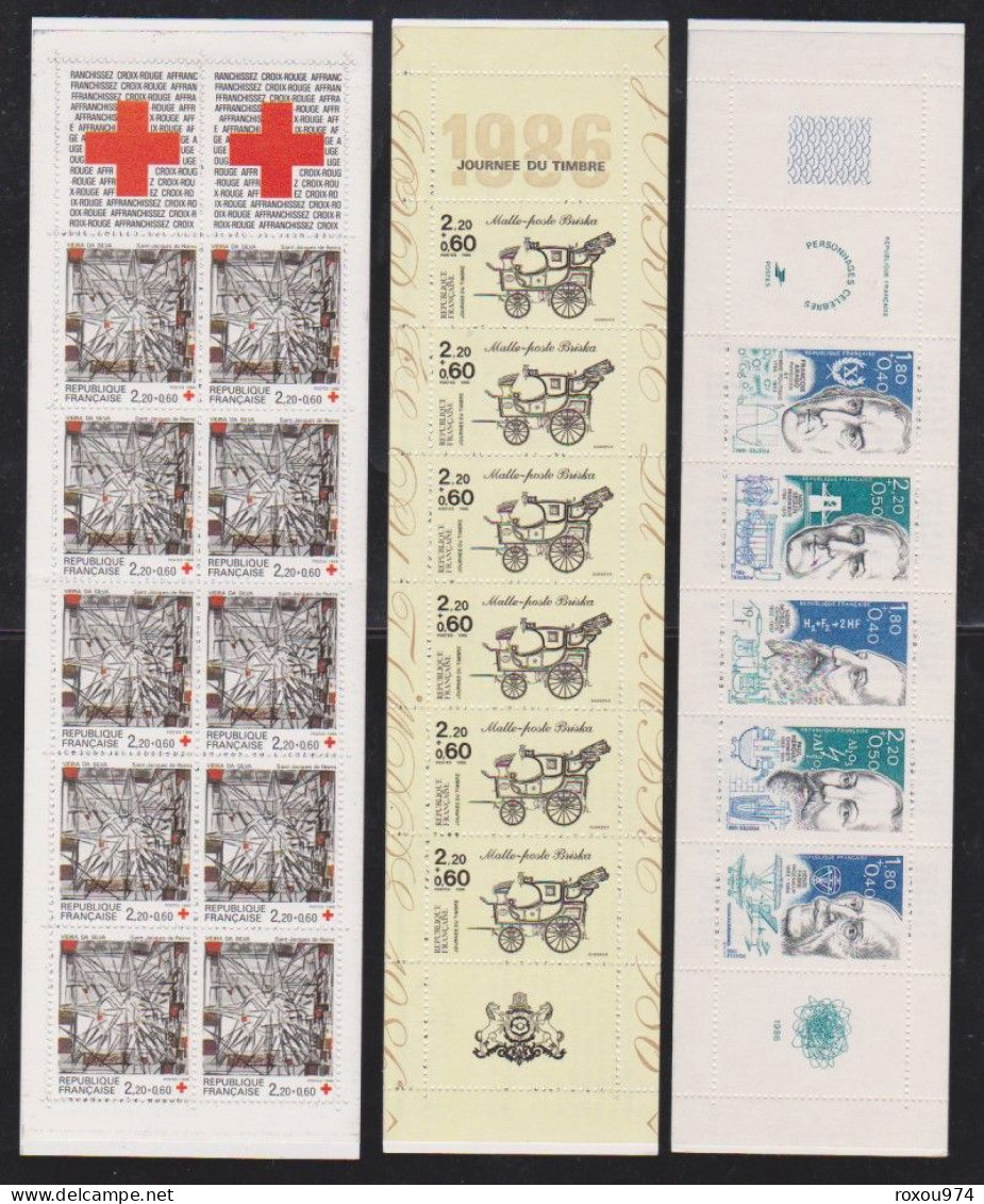 ANNEE COMPLETE  1986 TIMBRES NEUFS** +  CARNETS  + FEUILLETS        6 SCAN - 1980-1989